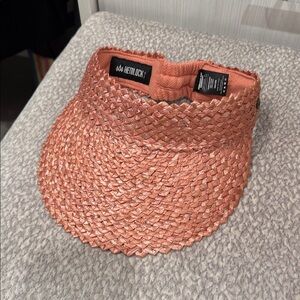Hemlock Woven Straw Visor - Coral Pink